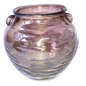 ANTHROPOLOGIE Capricio Art Glass Vase Candle holder With Small Handles